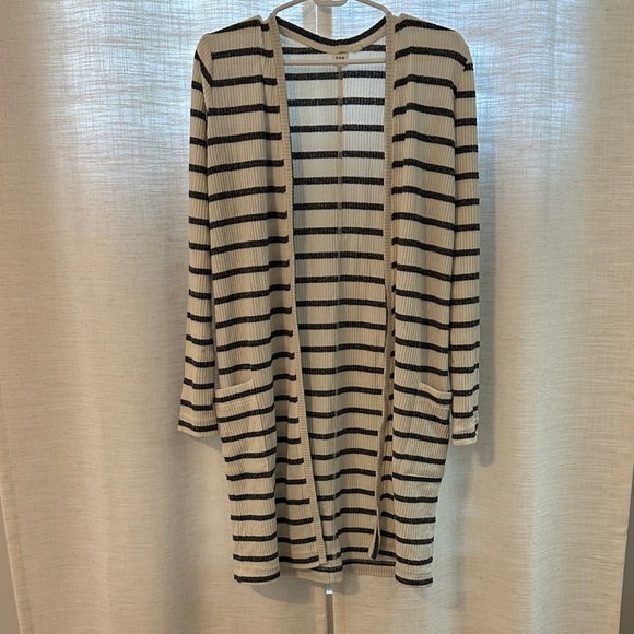 GAP Sweaters - GAP Classic Black and Cream Striped Cardigan